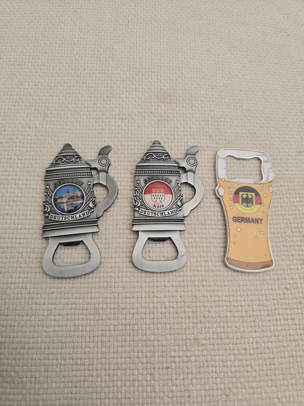 Germany Beer Stein and Glass Bottle Openers Set - Silver & Yellow